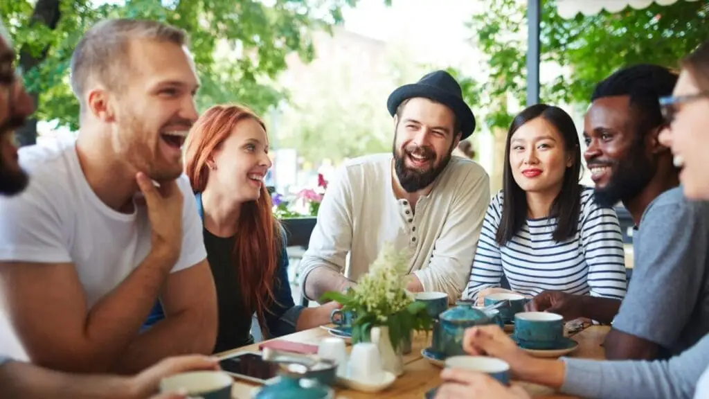 A woman with autism navigates small talk with a group